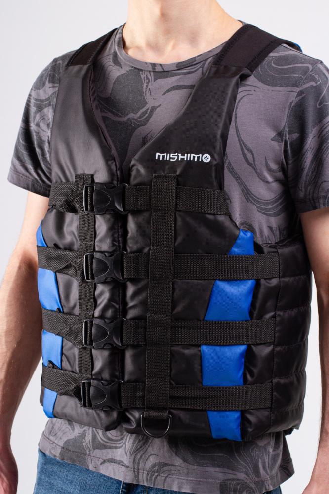 Жилет спасательный MISHIMO PRO Премиум качества Черно-синий в Уссурийске