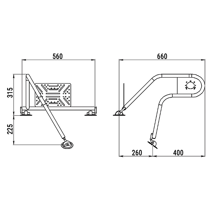 Стойка рулевая с креплением на баллон надувной лодки 25мм в Уссурийске