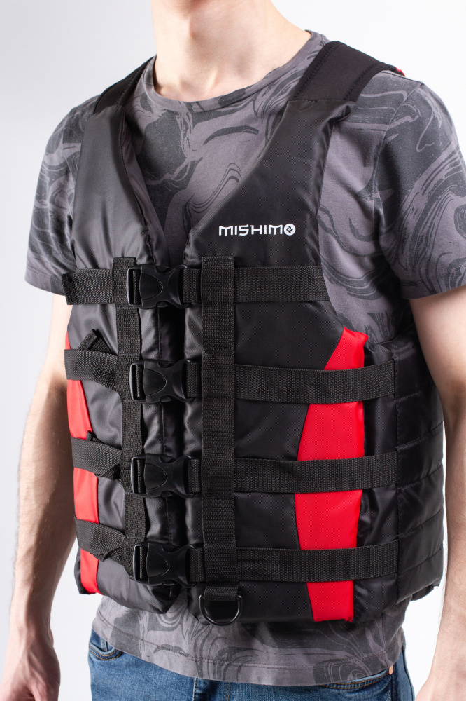 Жилет спасательный MISHIMO PRO Премиум качества Черно-красный в Уссурийске