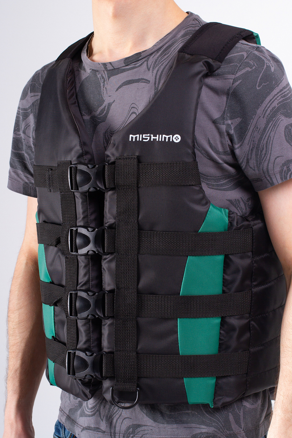 Жилет спасательный MISHIMO PRO Премиум качества Черно-зеленый в Уссурийске