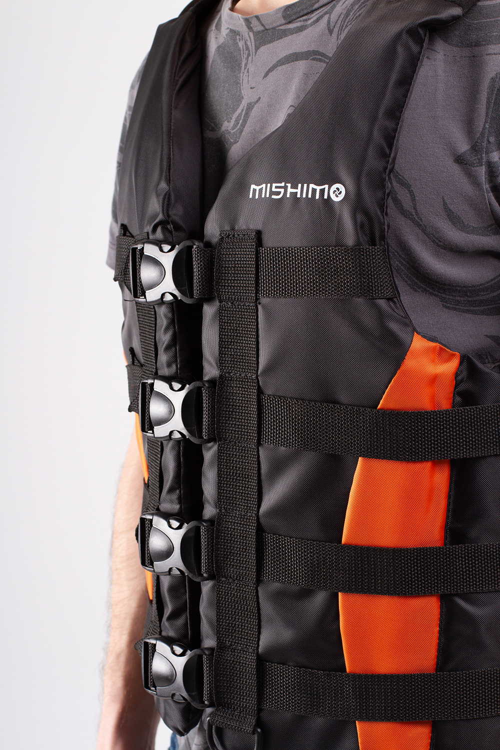 Жилет спасательный MISHIMO PRO Премиум качества Черно-оранжевый в Уссурийске